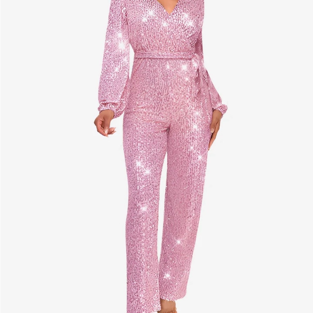 Sparkling Pink Sequin Jumpsuit